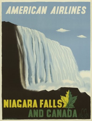 American Airlines Niagara Falls and Canada Poster 1948